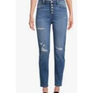 Kancan women's distressed button-fly jeans size 15/31